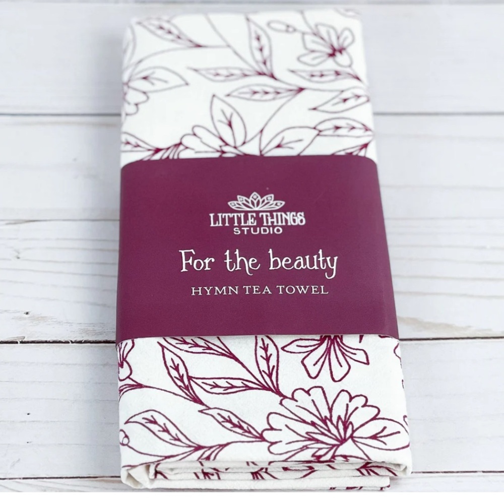 NEW For the Beauty of the Earth Hymn Tea Towel 24"X20"